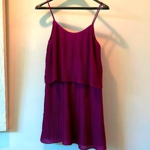 Parker pleated overlay mini dress. Purple. Xs. Gorgeous little dress!